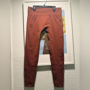 Gymshark Vital Seamless 2.0 Leggings - Size Large - Rust/Brick Red